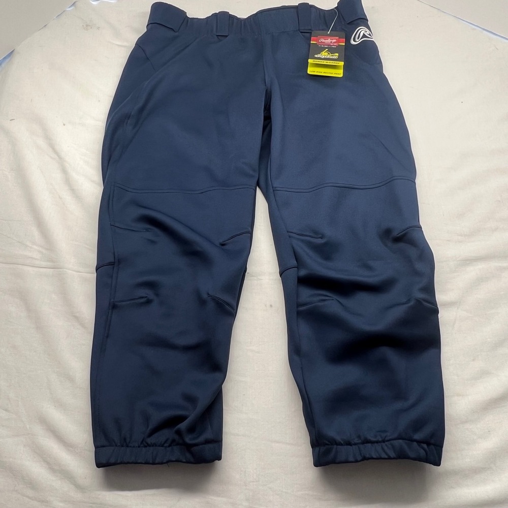 Rawlings Women's Softball Pants Large Navy Low Rise Belted New With Tags‎
